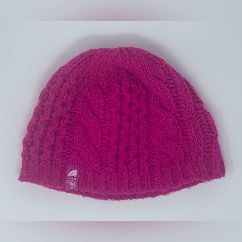 NORTH FACE: Minna Cable Knit Beanie, Pink